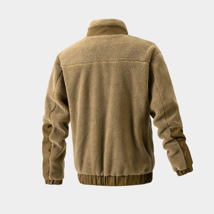 Comfortable Men's Wool Coat - Thomas-Khaki-M-Nora Luxe