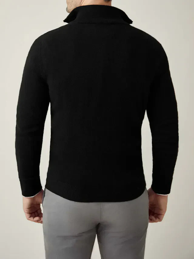 Comfortable Men's Zip-up Sweater - Lucas-Black-S-Nora Luxe
