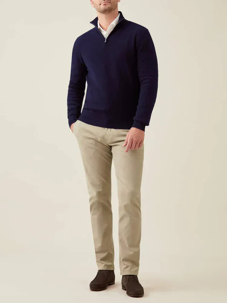 Comfortable Men's Zip-up Sweater - Lucas-Black-S-Nora Luxe