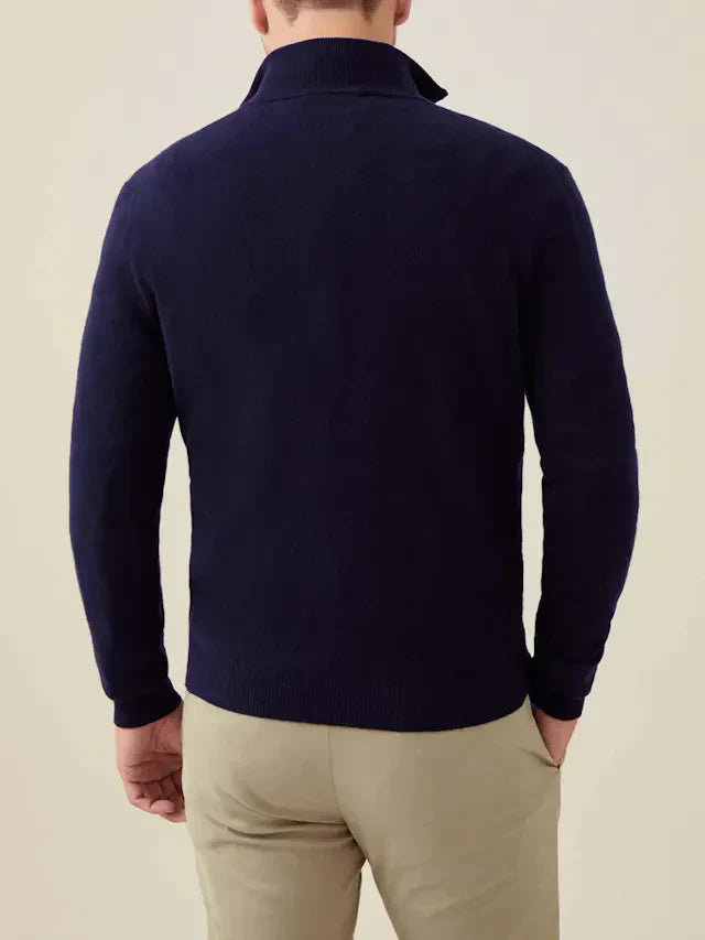 Comfortable Men's Zip-up Sweater - Lucas-Black-S-Nora Luxe