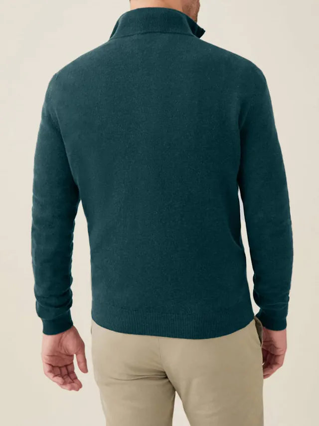 Comfortable Men's Zip-up Sweater - Lucas-Black-S-Nora Luxe