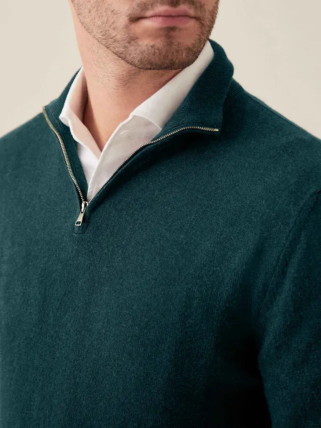 Comfortable Men's Zip-up Sweater - Lucas-Black-S-Nora Luxe