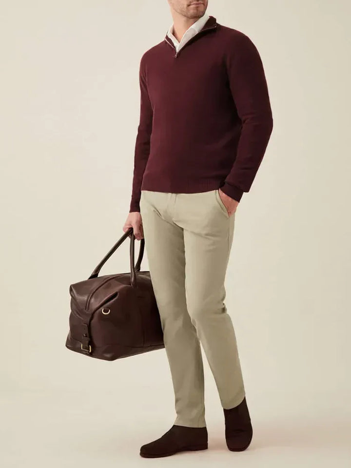 Comfortable Men's Zip-up Sweater - Lucas-Black-S-Nora Luxe