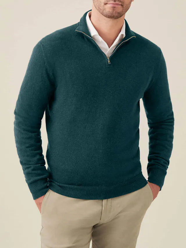 Comfortable Men's Zip-up Sweater - Lucas-Black-S-Nora Luxe