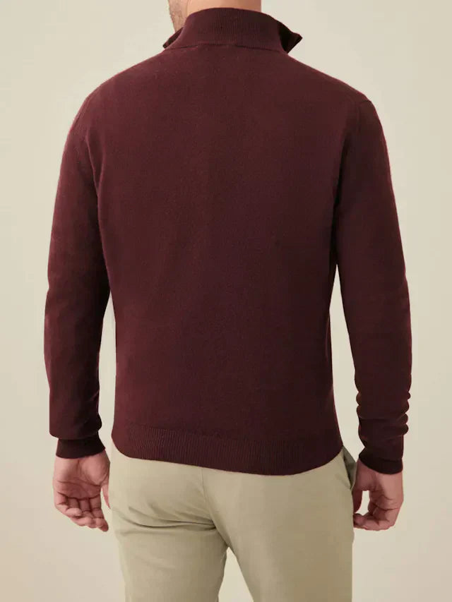 Comfortable Men's Zip-up Sweater - Lucas-Black-S-Nora Luxe