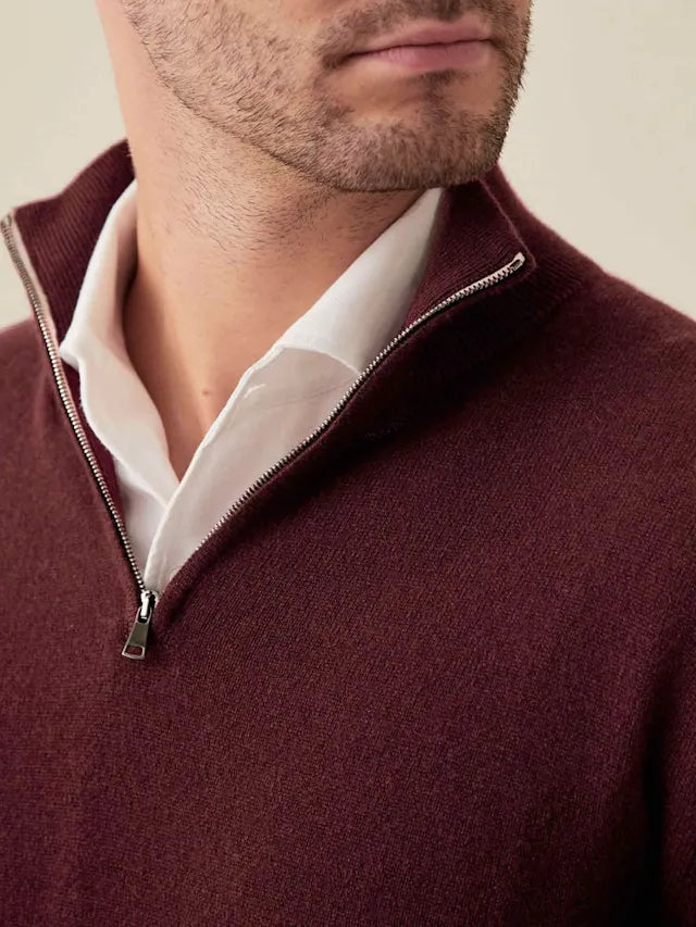 Comfortable Men's Zip-up Sweater - Lucas-Black-S-Nora Luxe