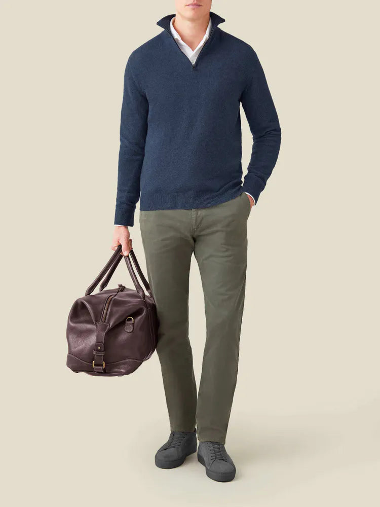 Comfortable Men's Zip-up Sweater - Lucas-Black-S-Nora Luxe