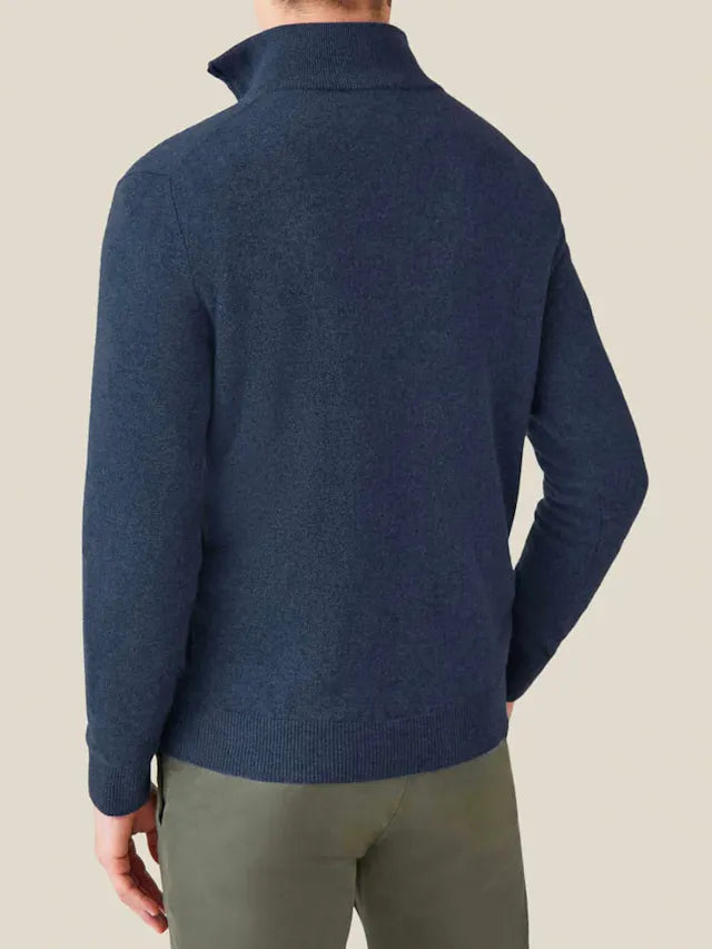 Comfortable Men's Zip-up Sweater - Lucas-Black-S-Nora Luxe