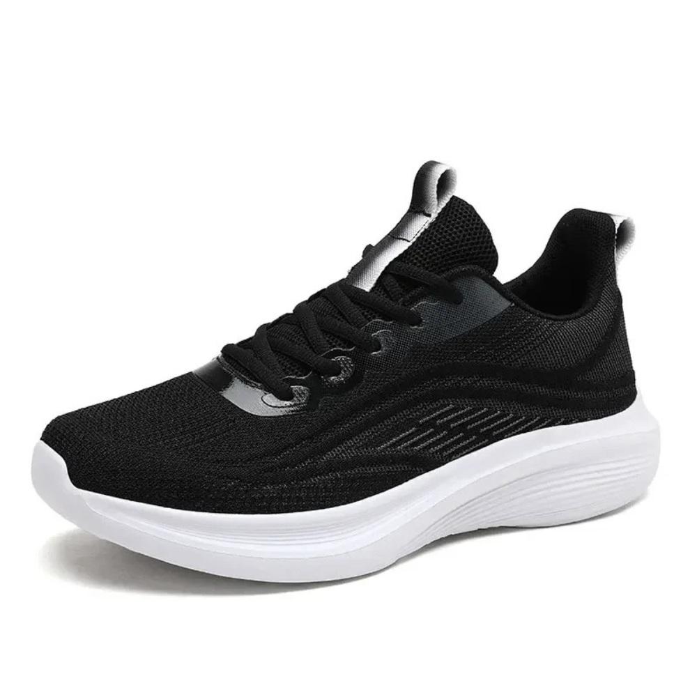 Comfortable Orthopaedic Sneakers - AeroStride-2.5-Black-Nora Luxe