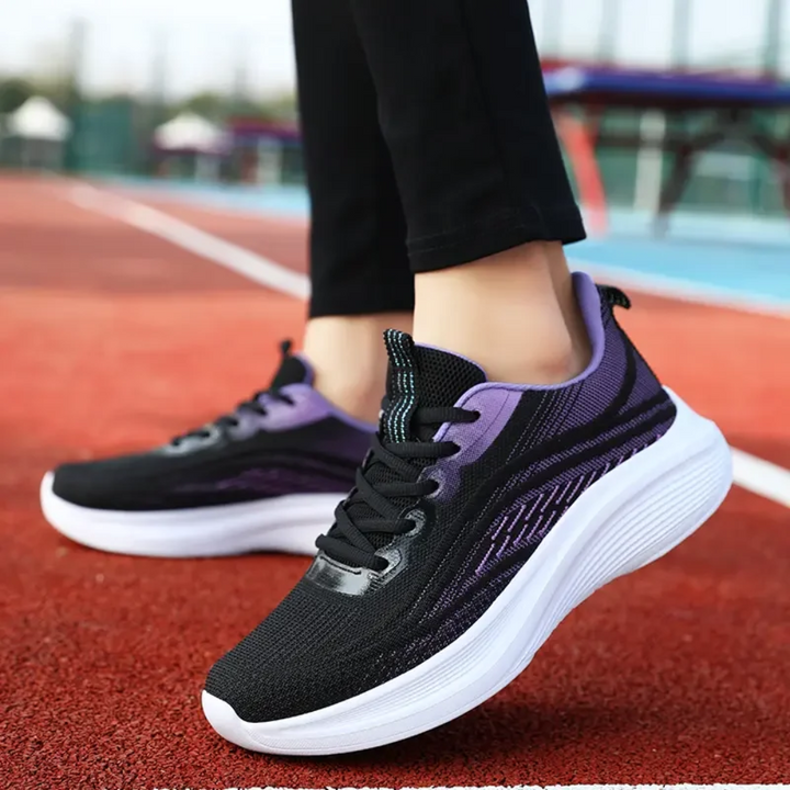 Comfortable Orthopaedic Sneakers - AeroStride-2.5-Black-Purple-Nora Luxe
