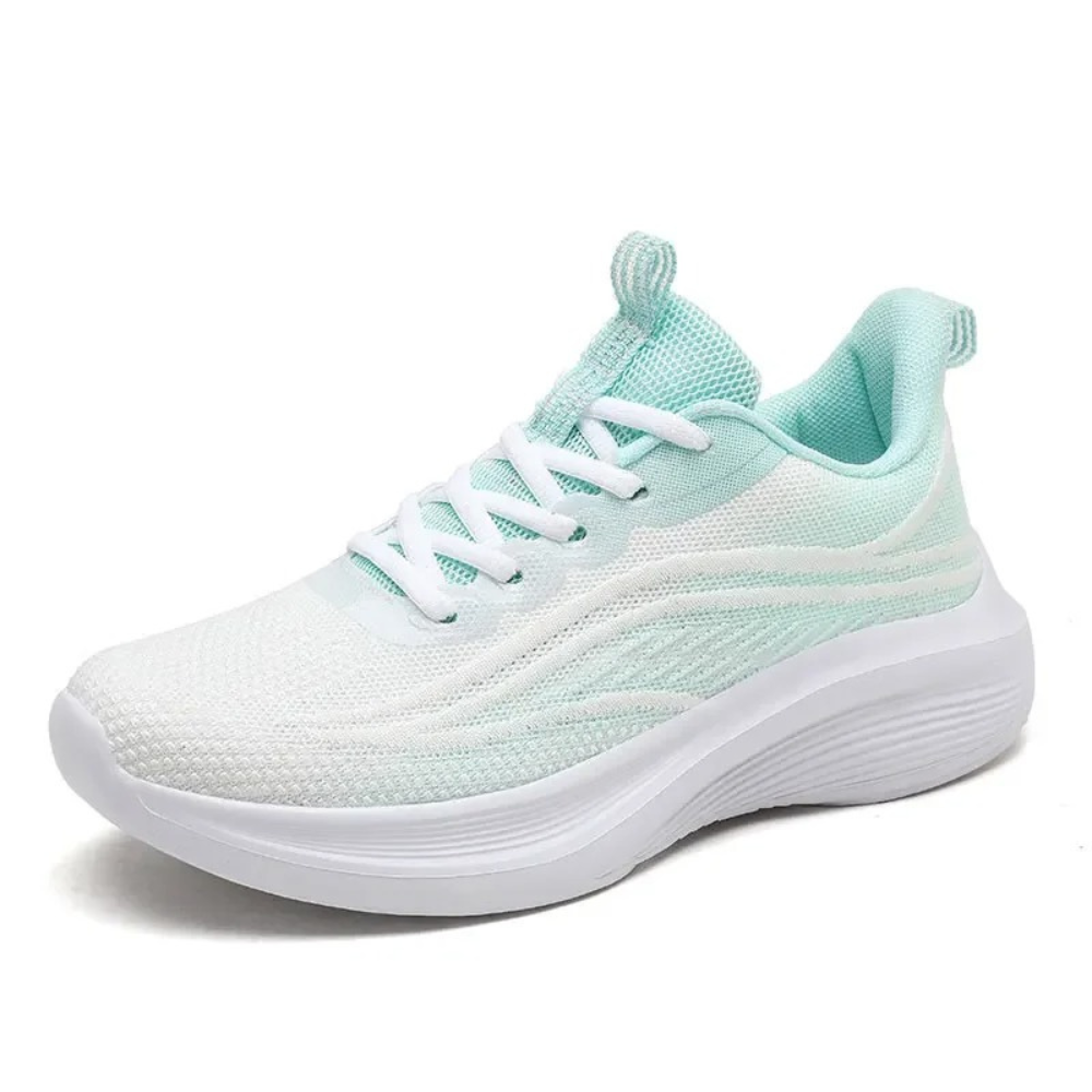Comfortable Orthopaedic Sneakers - AeroStride-2.5-White-Green-Nora Luxe