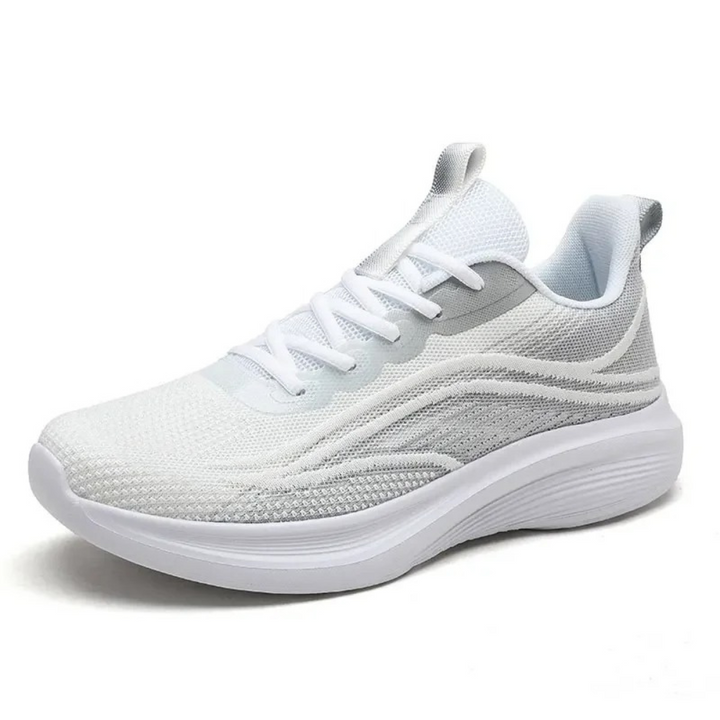Comfortable Orthopaedic Sneakers - AeroStride-2.5-White-Grey-Nora Luxe
