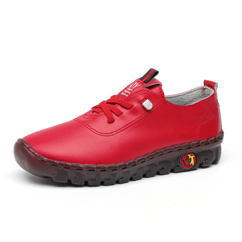 Comfortable Orthopaedic Women's Slip-ons - Elena-Red-3.0-Nora Luxe