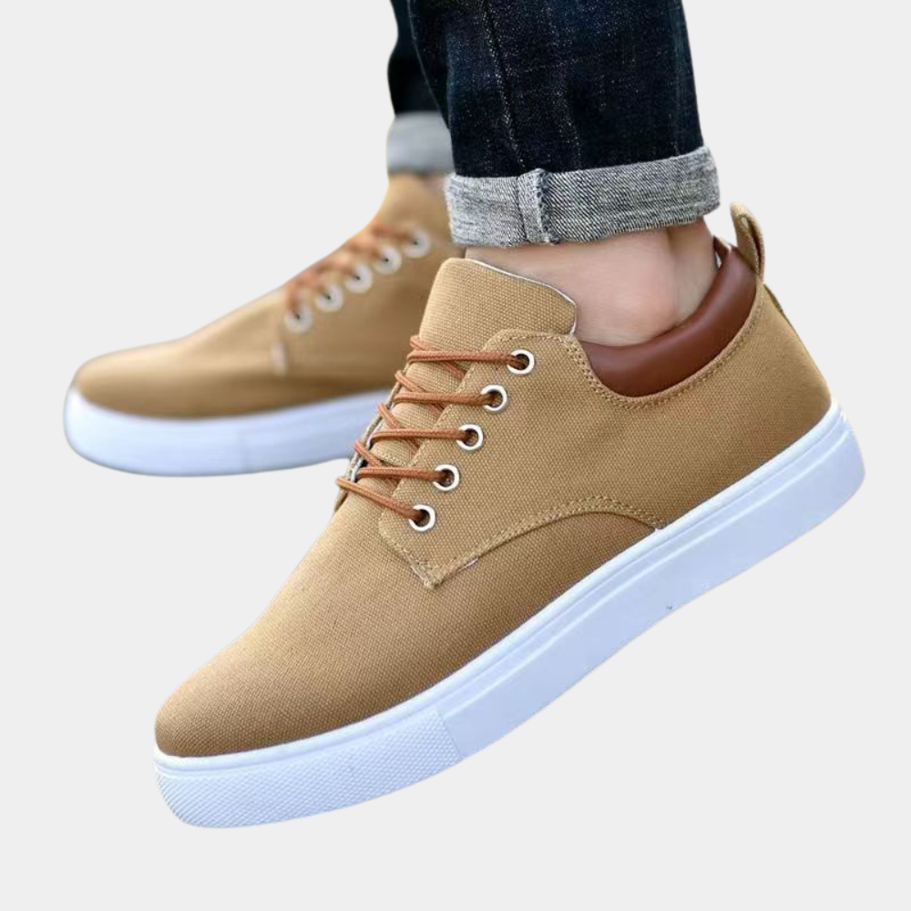 Comfortable orthopedic men's shoes with support function for everyday use – Leon-Khaki-5.5-Nora Luxe