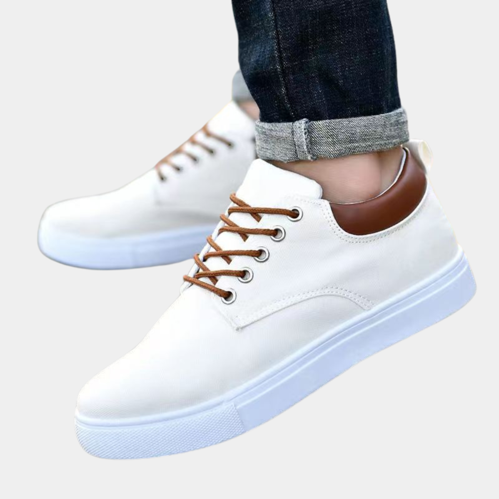 Comfortable orthopedic men's shoes with support function for everyday use – Leon-White-5.5-Nora Luxe