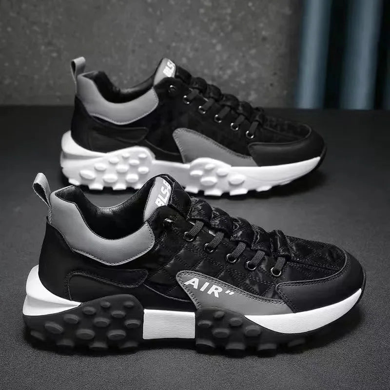 Comfortable Orthopedic Men's Sneakers - Valor-Black-5.5-Nora Luxe