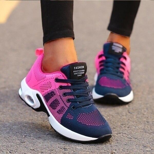 Comfortable Orthopedic Sneakers - Nova-Pink/Blue-2.5-Nora Luxe