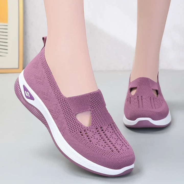 Comfortable orthopedic summer shoes with cushioning – Tessa-Purple-7.5-Nora Luxe