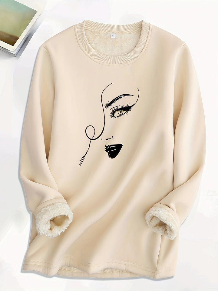 Comfortable Oversized Women's Sweatshirt - Elina-Apricot-S-Nora Luxe