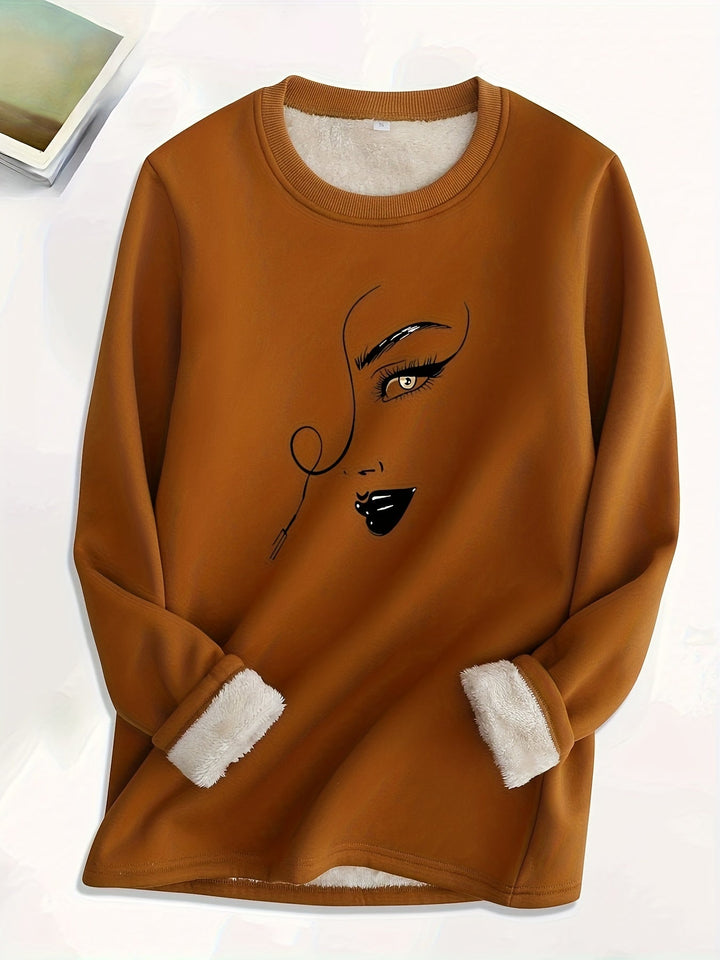 Comfortable Oversized Women's Sweatshirt - Elina-Brown-S-Nora Luxe
