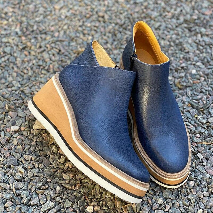 Comfortable Platform Ankle Boots - Mira-Blue-4.5-The Livary