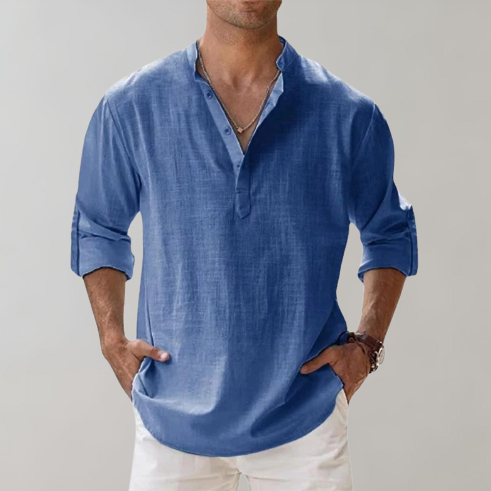 Comfortable Shirt for Men - Florian-Blue-S-Nora Luxe