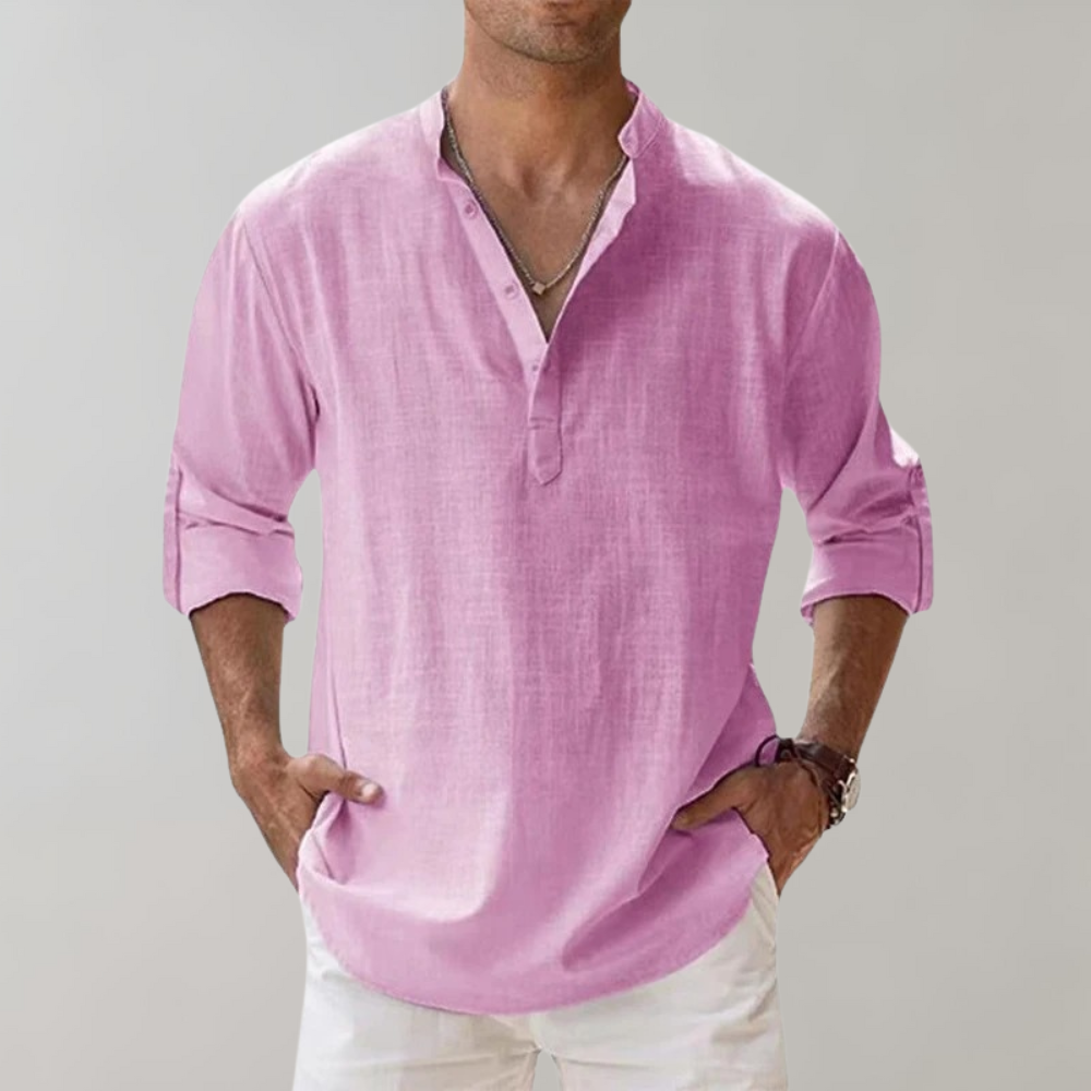 Comfortable Shirt for Men - Florian-Pink-S-Nora Luxe