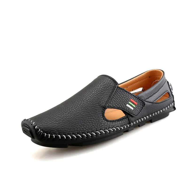 Comfortable Slip-On Casual Shoes for Men – Lightweight & Breathable – Matteo-Black-6-Nora Luxe