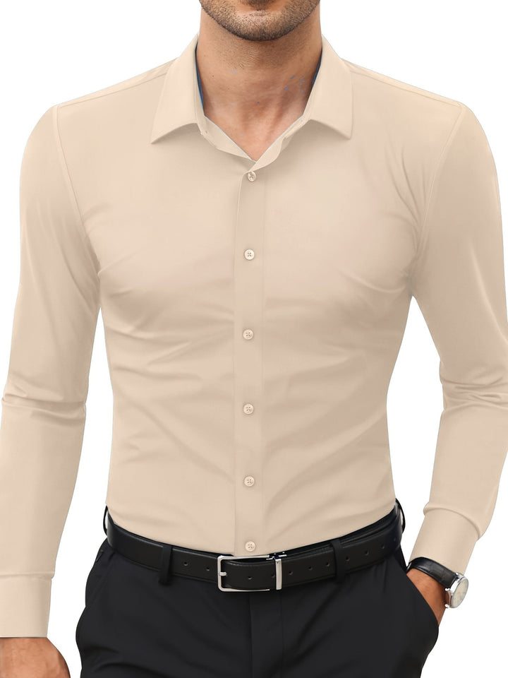 Comfortable Stretch Men’s Shirt - Julian-Beige-XS-Nora Luxe