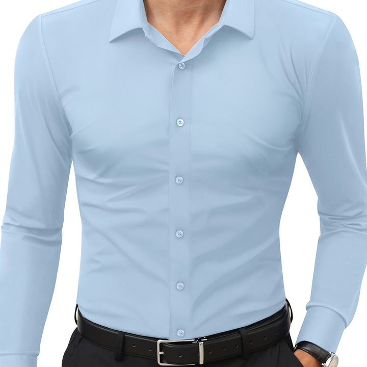 Comfortable Stretch Men’s Shirt - Julian-Light Blue-XS-Nora Luxe
