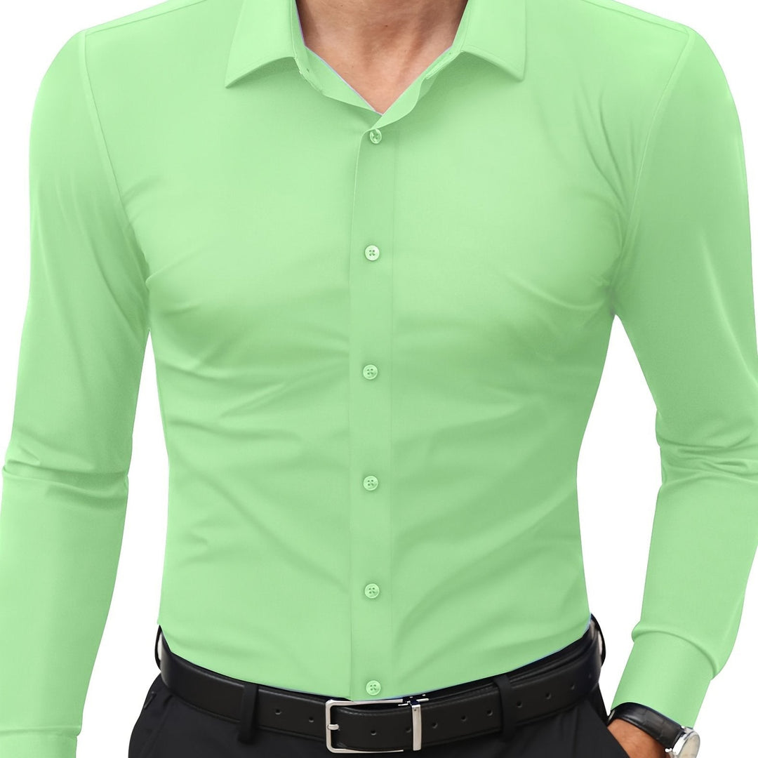 Comfortable Stretch Men’s Shirt - Julian-Light Green-XS-Nora Luxe