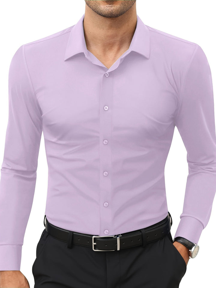 Comfortable Stretch Men’s Shirt - Julian-Light Purple-XS-Nora Luxe