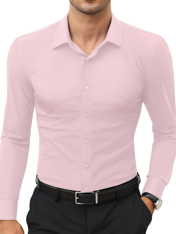 Comfortable Stretch Men’s Shirt - Julian-Pink-XS-Nora Luxe