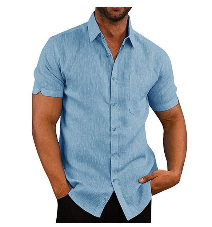 Comfortable & Stylish Breathable Men's Polo Shirt with Button Placket – Narek-Blue-M-Nora Luxe