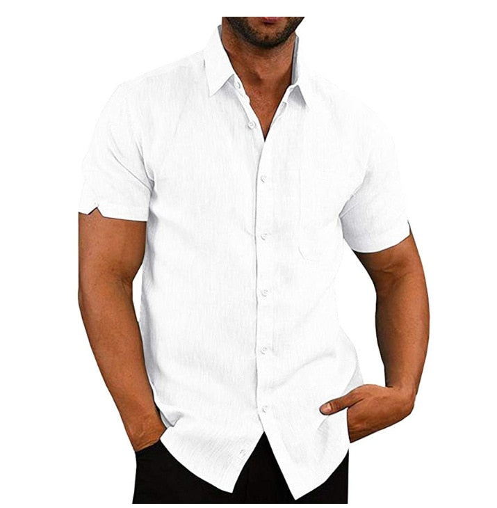 Comfortable & Stylish Breathable Men's Polo Shirt with Button Placket – Narek-White-M-Nora Luxe