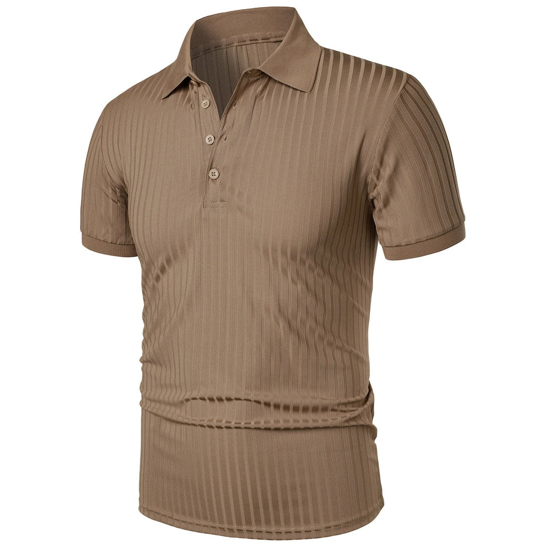 Comfortable & Stylish Breathable Men's Polo Shirt with Button Placket – Nevan-Khaki-S-Nora Luxe