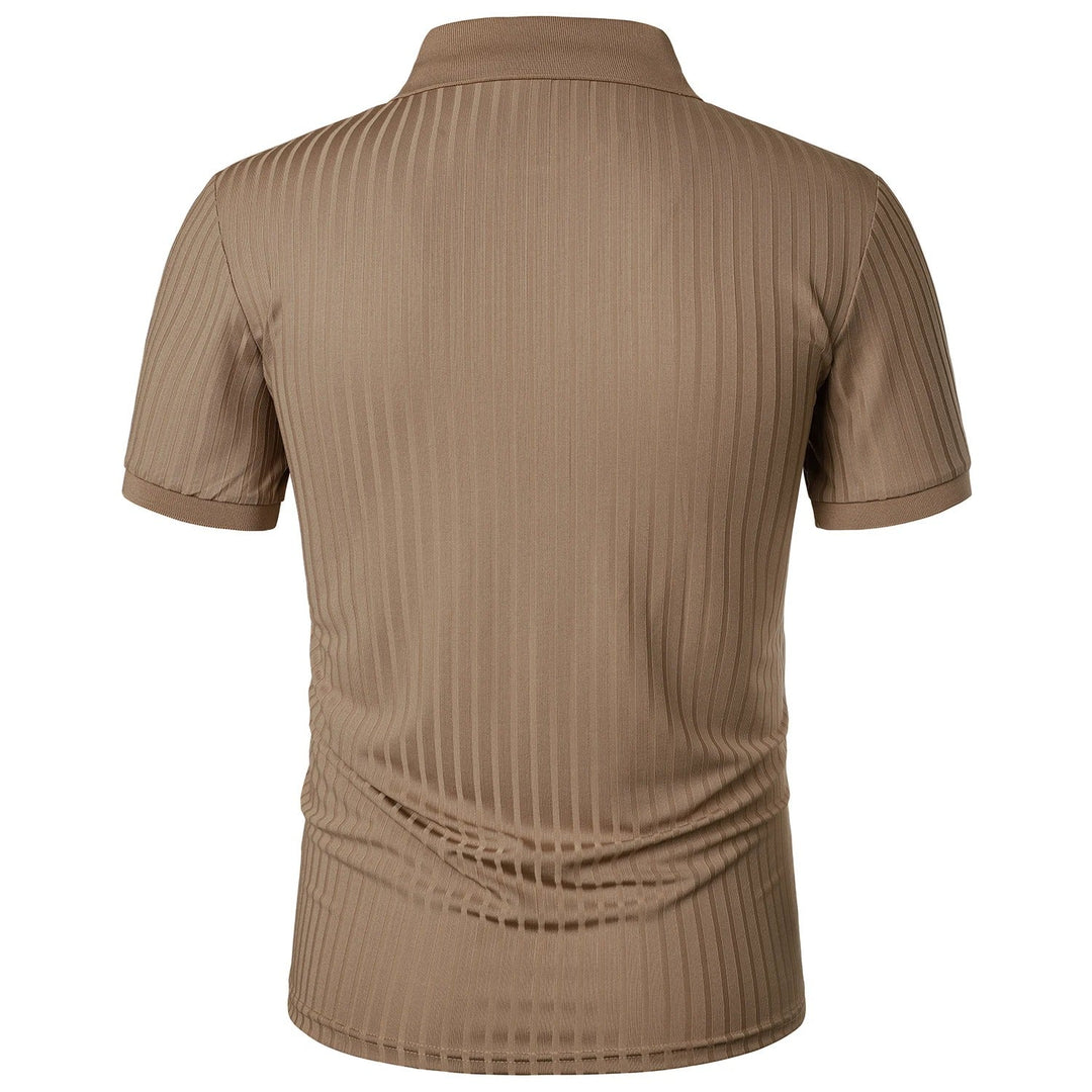 Comfortable & Stylish Breathable Men's Polo Shirt with Button Placket – Nevan-Khaki-S-Nora Luxe