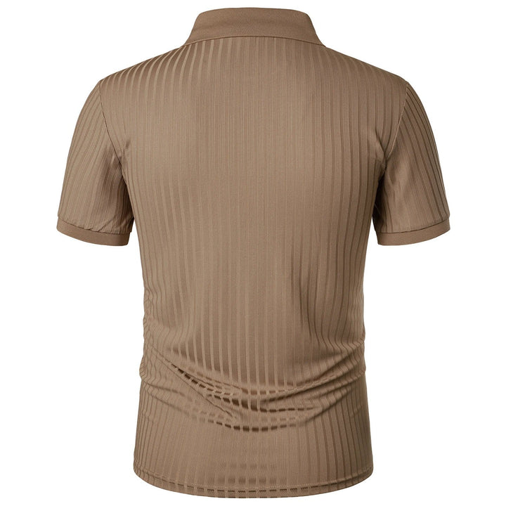 Comfortable & Stylish Breathable Men's Polo Shirt with Button Placket – Nevan-Khaki-S-Nora Luxe