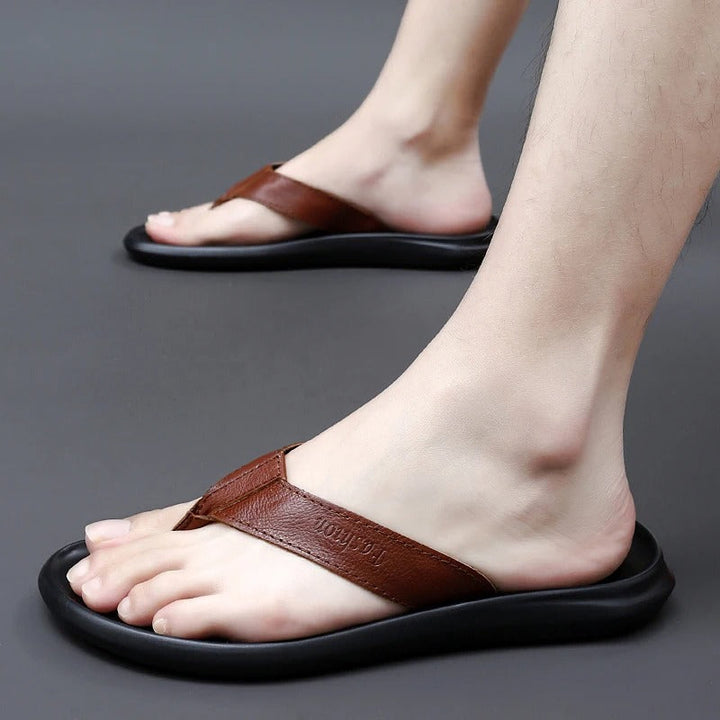 Comfortable & Stylish Men's Outdoor Summer Slippers – Leano-Black-7-Nora Luxe
