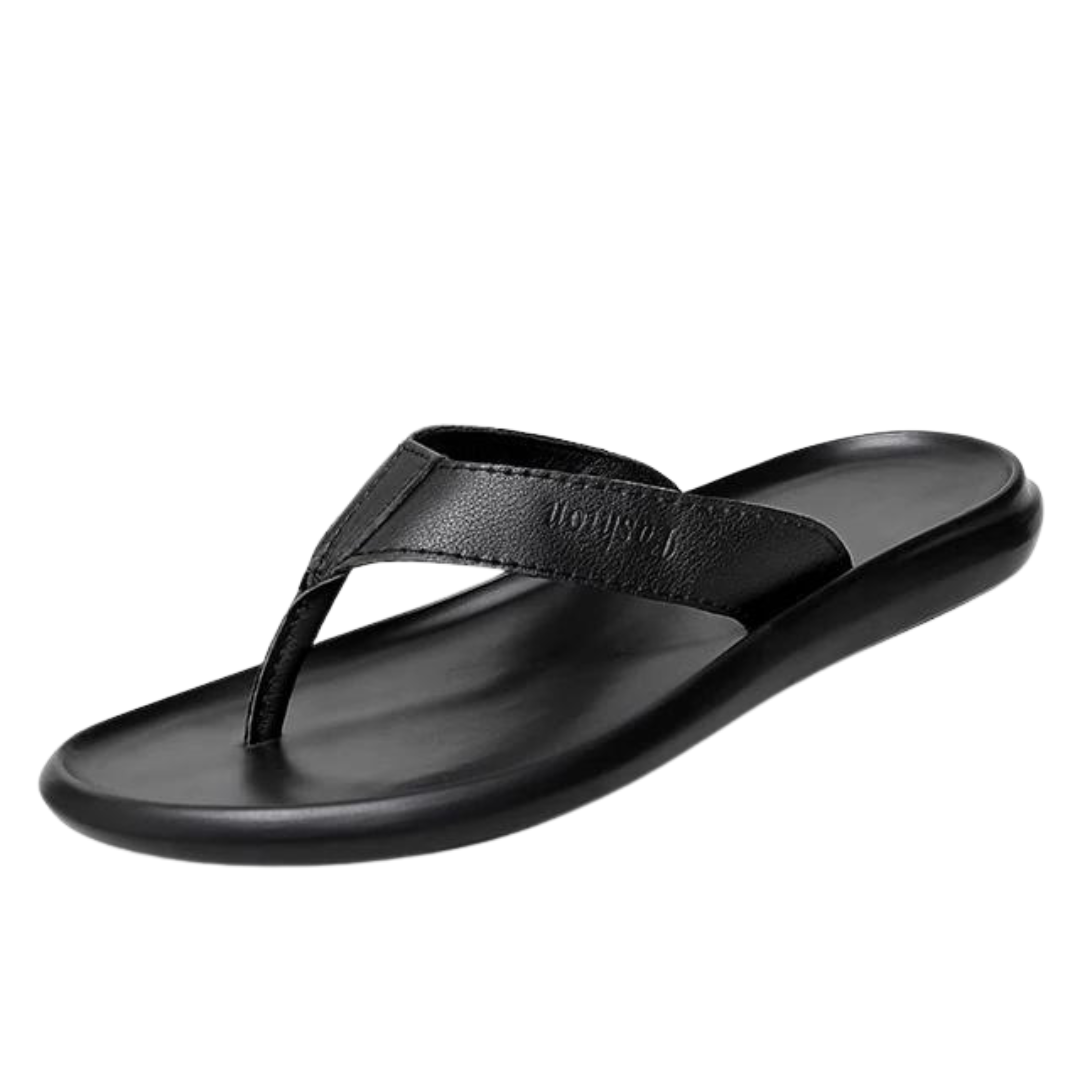 Comfortable & Stylish Men's Outdoor Summer Slippers – Leano-Black-7-Nora Luxe