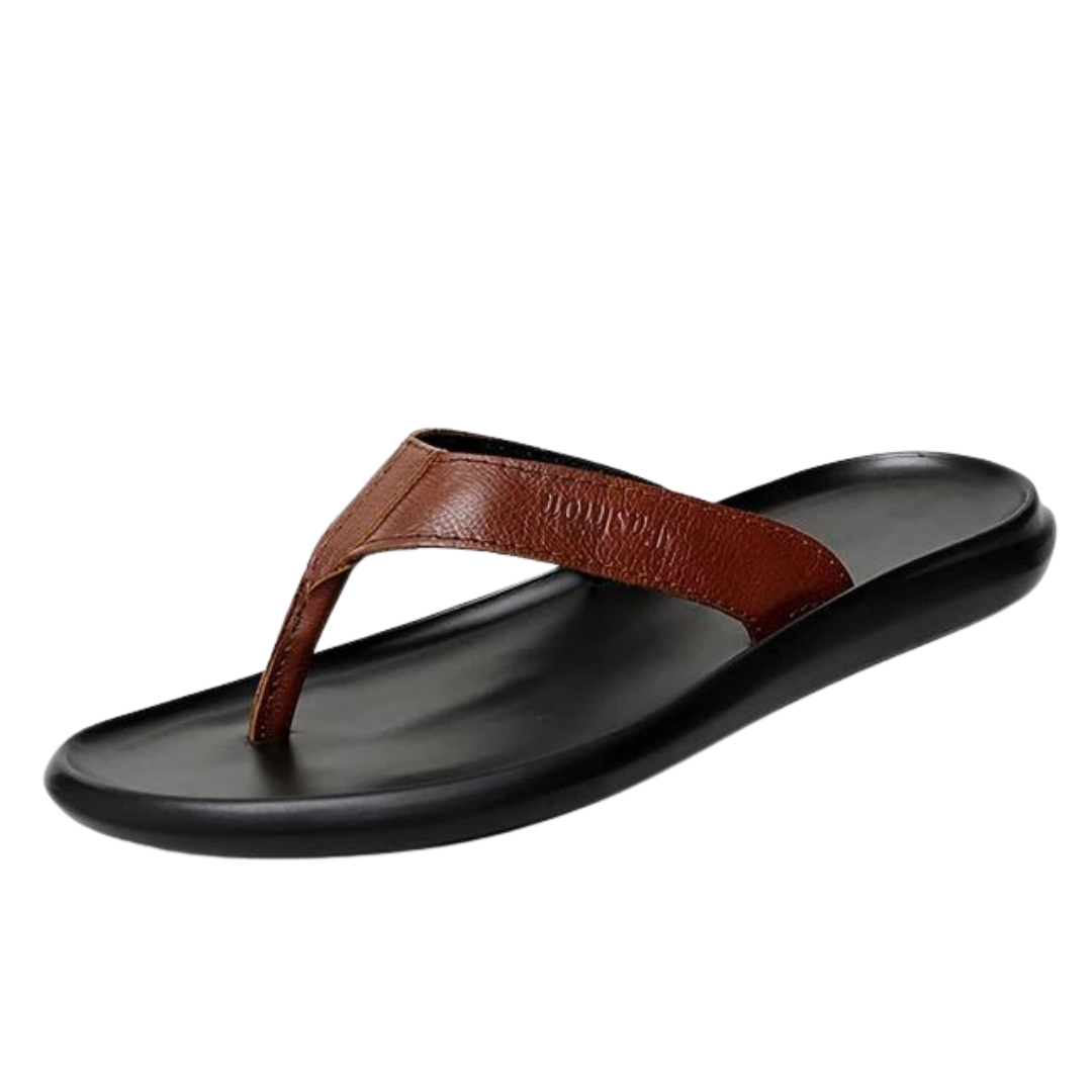 Comfortable & Stylish Men's Outdoor Summer Slippers – Leano-Brown-7-Nora Luxe