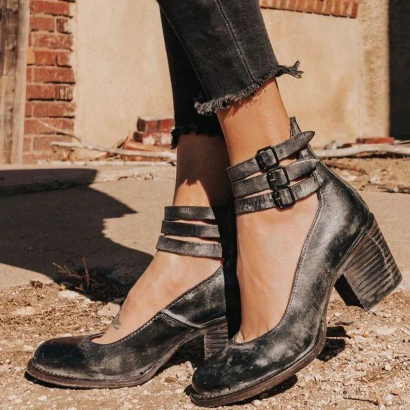 Comfortable & stylish women's leather shoes with non-slip sole – Amalia-Black-2.5-Nora Luxe
