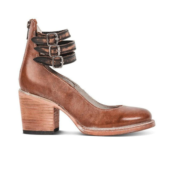 Comfortable & stylish women's leather shoes with non-slip sole – Amalia-Brown-2.5-Nora Luxe