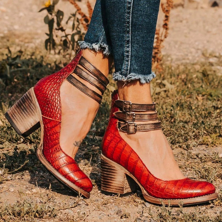 Comfortable & stylish women's leather shoes with non-slip sole – Amalia-Red 2-2.5-Nora Luxe