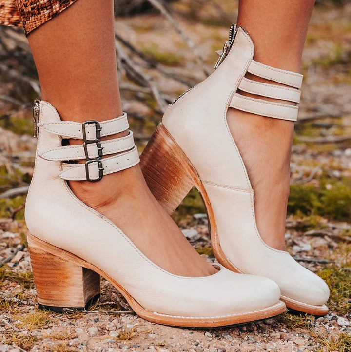 Comfortable & stylish women's leather shoes with non-slip sole – Amalia-White-2.5-Nora Luxe