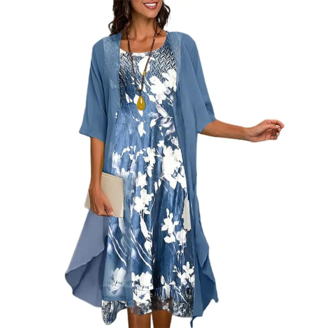 Comfortable Summer Dress - Serena-blue-S-Nora Luxe