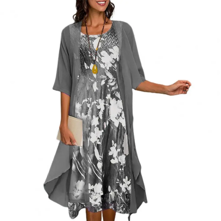 Comfortable Summer Dress - Serena-grey-S-Nora Luxe