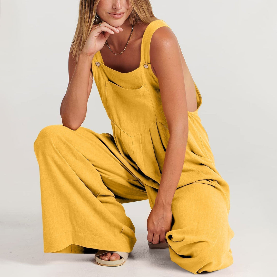 Comfortable Summer Garden Overalls - Sofie-Yellow-S-Nora Luxe