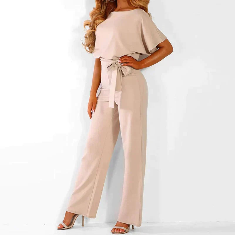 Comfortable Summer Jumpsuit - Luna-Champagne-S-Nora Luxe