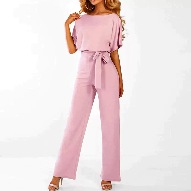 Comfortable Summer Jumpsuit - Luna-Pink-S-Nora Luxe